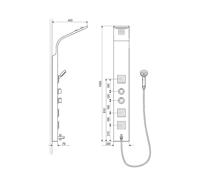 Душевая панель Excellent More Termo ARAC.ML9304T схема 3