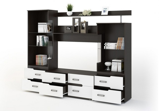 Центральная секция Града (Венге/Белый глянец)