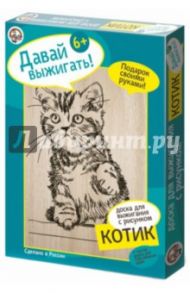 Выжигание. Доска с рисунком "Котик" (01569)