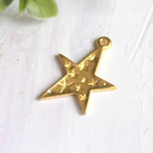 Подвеска металлическая Звезда, золотая 30*22мм