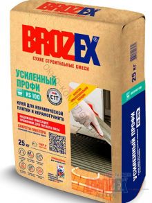 Brozex KS-100 ПРОФИ Усиленный клей для плитки и керамогранита 25кг, шт код:203446