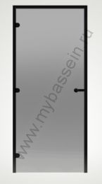 Дверь ALU 7×19 Harvia ALU Black Line коробка алюминий черный, стекло «сатин»