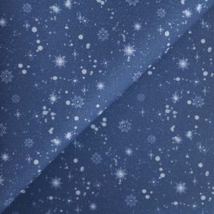 Хлопок снежинки и созвездия на синем 25х75 см  limit