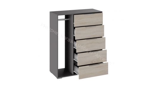 Комод комбинированный «Нуар» тип 1 (Фон серый/Дуб Сонома)