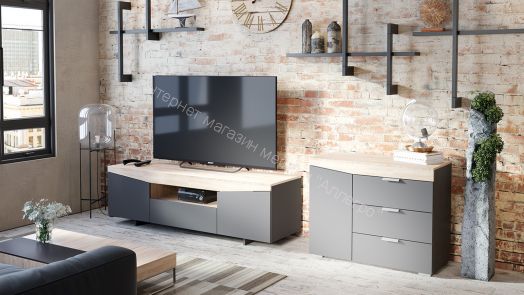 Тумба ТВ тип 1 (Дуб Сонома/ Графит Серый)