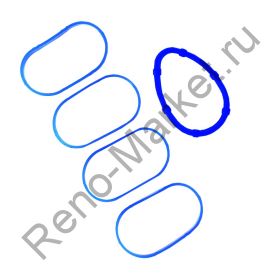 Прокладки впускного коллектора + рессивера(к-т 5 шт) Ларгус 16 V (синий силикон)