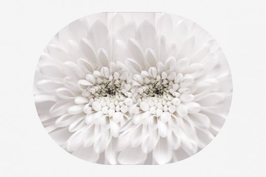 Стол круглый Бостон раздвижной, фотопечать Флоренс/Белый/Хром брифинг