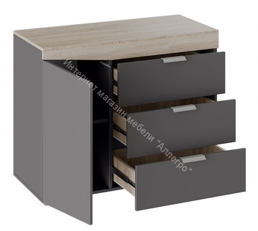 Комод тип 1 (Дуб Сонома/Графит Серый)