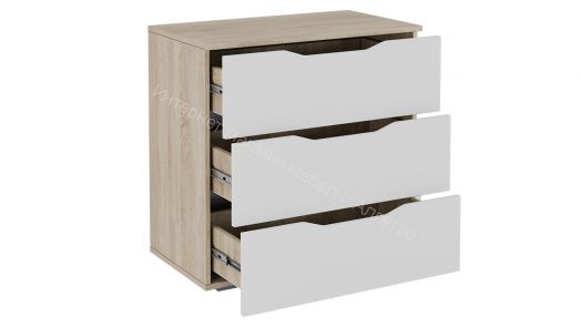 Комод тип 3 ТриЯ (Дуб Сонома/Белый Ясень)