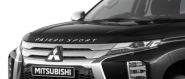 Надпись PAJERO SPORT на капот, Оригинал, серебристая