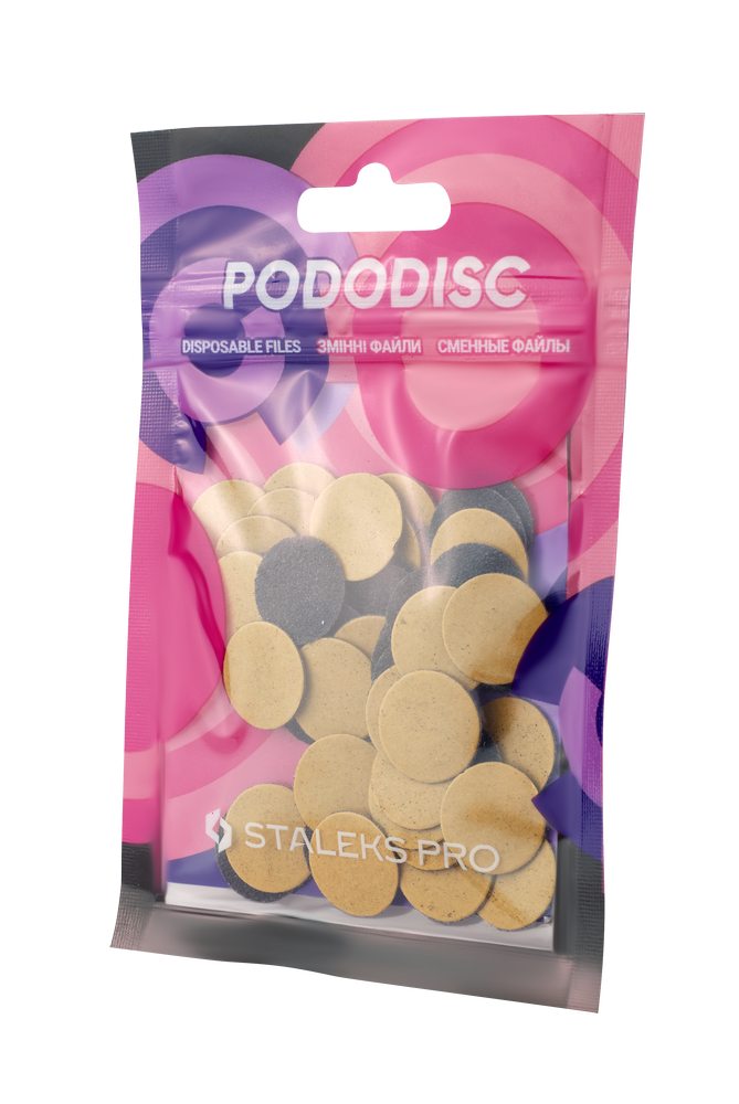 Сменные файлы для педикюрного диска PODODISC Staleks Pro Expert S (50 шт), 100 грит (Арт. PDF-15-100)