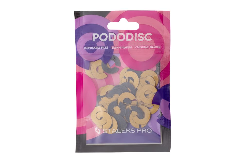 Набор сменных файлов-колец для педикюрного диска PODODISC STALEKS PRO S (50 шт), 80 грит (Арт. PDFR-15-80)