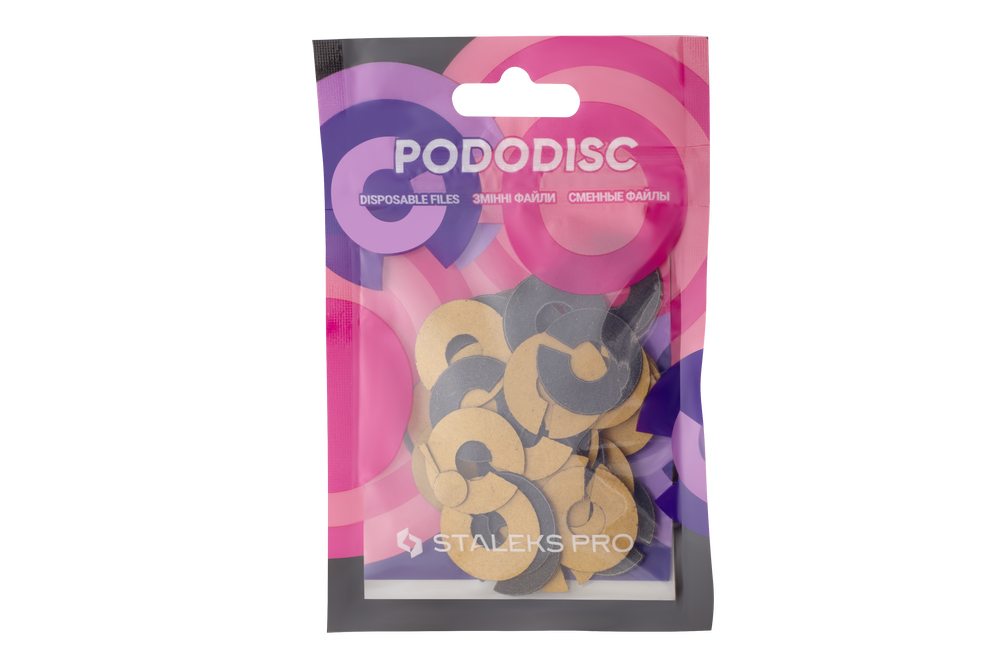 Набор сменных файлов-колец для педикюрного диска PODODISC STALEKS PRO M (50 шт), 100 грит (Арт. PDFR-20-100)
