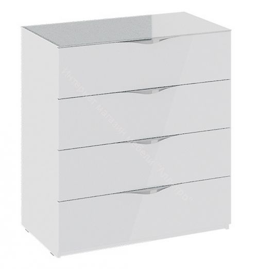 Комод «Глосс» (Белый глянец/Стекло)