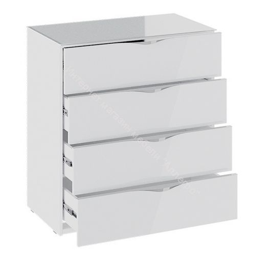 Комод «Глосс» (Белый глянец/Стекло)