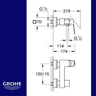 GROHE Eurocube Duş Kranti, xrom, kod 23145000