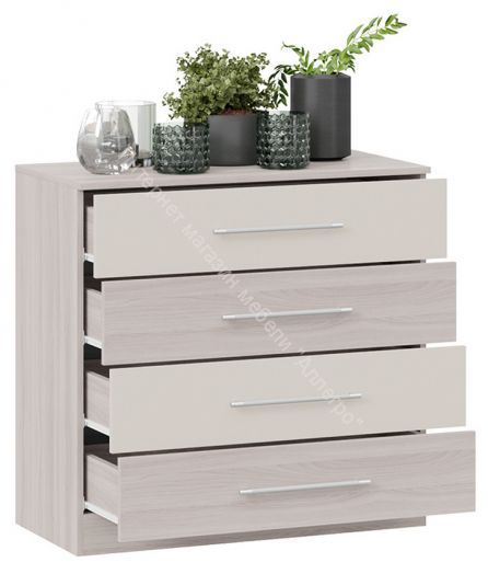 Комод «Мишель» (Ясень шимо/Сатин матовый)