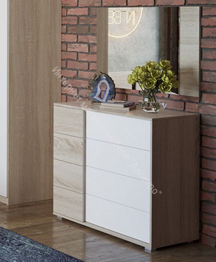 Комод «Валери» (Дуб сонома/Белый ясень)