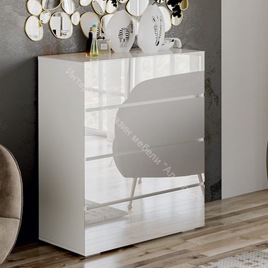 Комод «Glance» тип 1 (Белый/Стекло белый глянец)