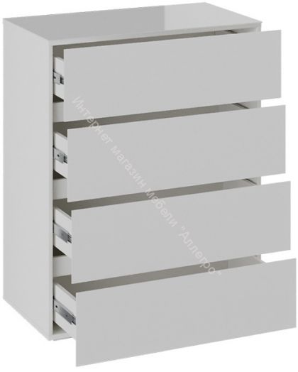 Комод «Glance» тип 1 (Белый/Стекло белый глянец)