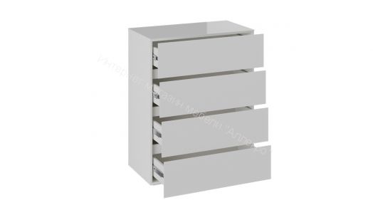 Комод «Glance» тип 1 (Белый/Стекло белый глянец)