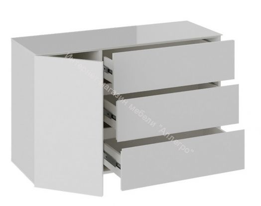 Комод «Glance» тип 2 (Белый/Стекло белый глянец)