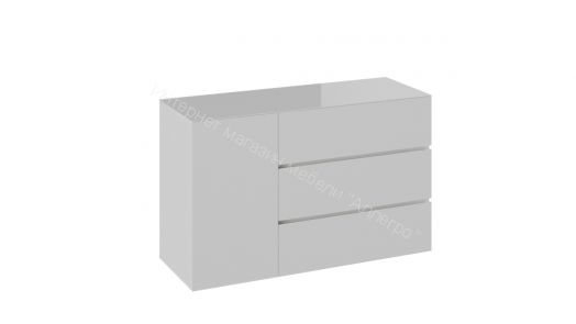 Комод «Glance» тип 2 (Белый/Стекло белый глянец)