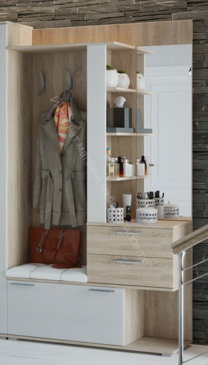 Прихожая «Эрика» №1 (Дуб сонома/Белый)