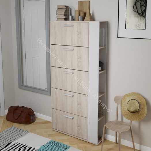 Тумба для обуви «Эрика» Тип 2 (Дуб Сонома/Белый ясень)