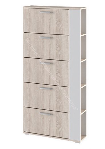 Тумба для обуви «Эрика» Тип 2 (Дуб Сонома/Белый ясень)