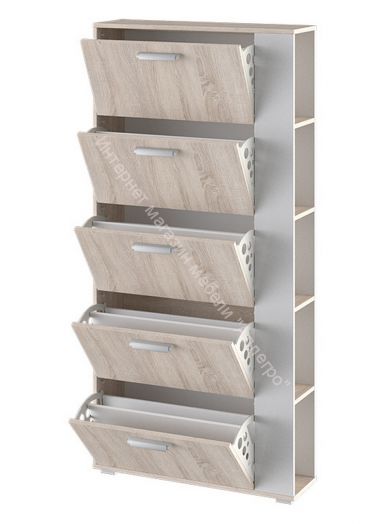 Тумба для обуви «Эрика» Тип 2 (Дуб Сонома/Белый ясень)