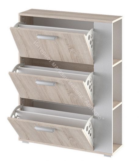 Тумба для обуви «Эрика» Тип 1 (Дуб Сонома/Белый ясень)