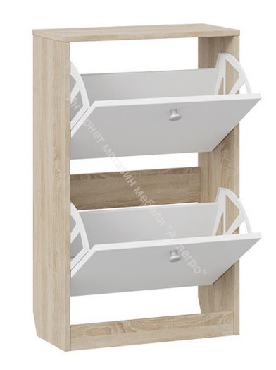 Тумба для обуви «Тетра» Тип 2 Исп. 2 (Дуб сонома/Белый)