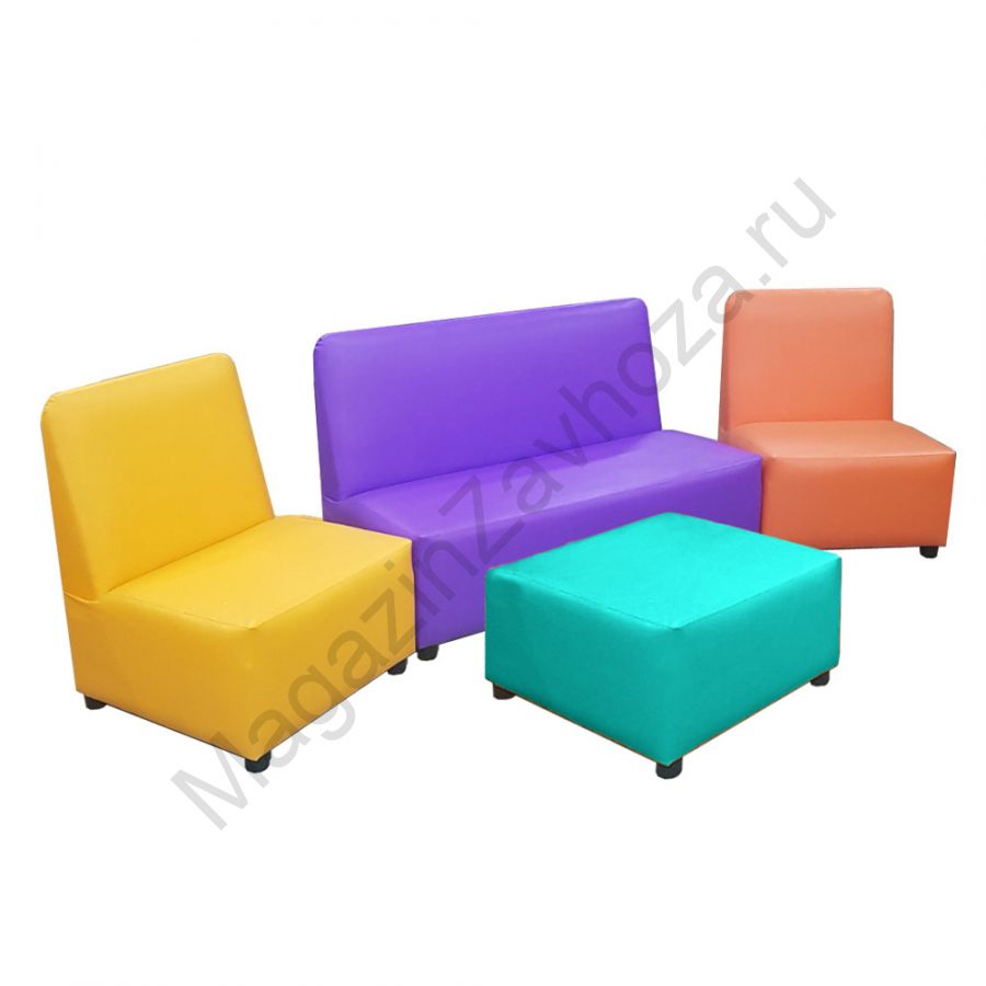 НАБОР МЯГКОЙ МЕБЕЛИ ОФИСНЫЙ МОДЕЛЬ-148 С ПУФИКОМ