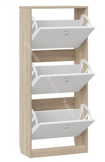 Тумба для обуви «Тетра» Тип 1 Исп. 2 (Дуб сонома/Белый)