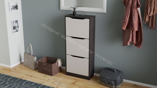 Тумба для обуви «Тетра» Тип 1 (Венге Цаво/Дуб Белфорд)