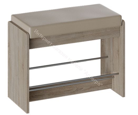 Тумба для обуви «Тайм» тип 1 (Дуб Сонома трюфель/Кожзам бежевый)