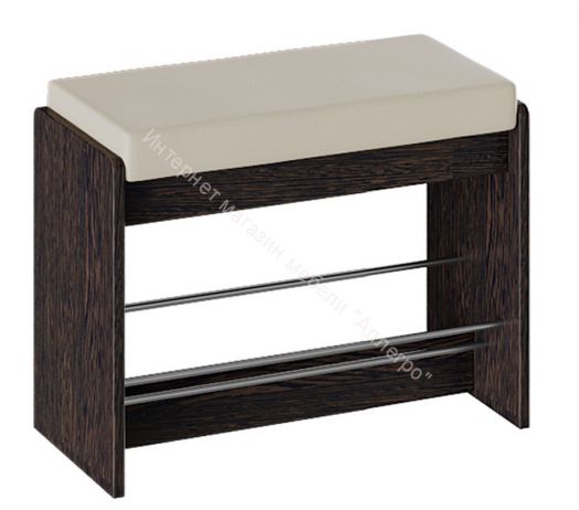 Тумба для обуви «Тайм» тип 1 (Венге цаво/кож.зам. Крем)