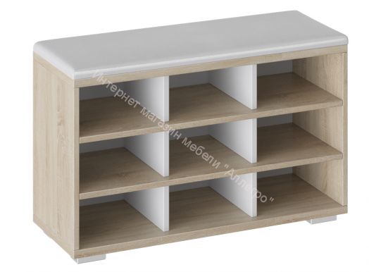 Тумба для обуви Тип 10 (Дуб Сонома/Белый ясень)