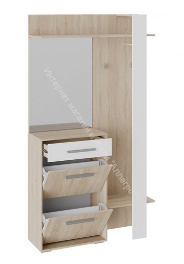 Прихожая «Нуар» №1 (Дуб Сонома/Белый ясень)