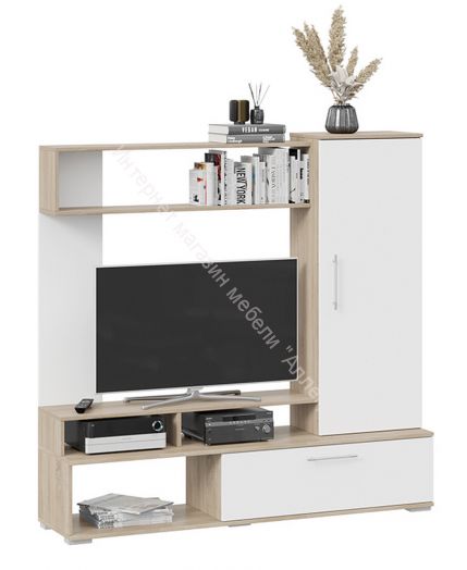 Стенка «Сиена» Дуб сонома/Белый ясень