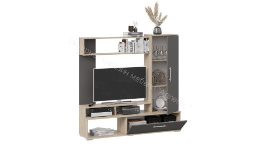 Стенка «Сиена» (Дуб Сонома/Графит Серый)