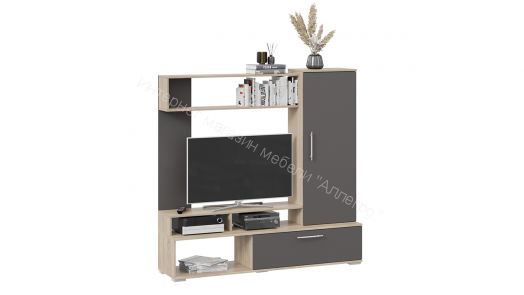 Стенка «Сиена» (Дуб Сонома/Графит Серый)