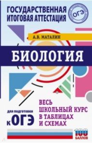 Биология. Весь школьный курс в таблицах и схемах для подготовки к ОГЭ / Маталин Андрей Владимирович