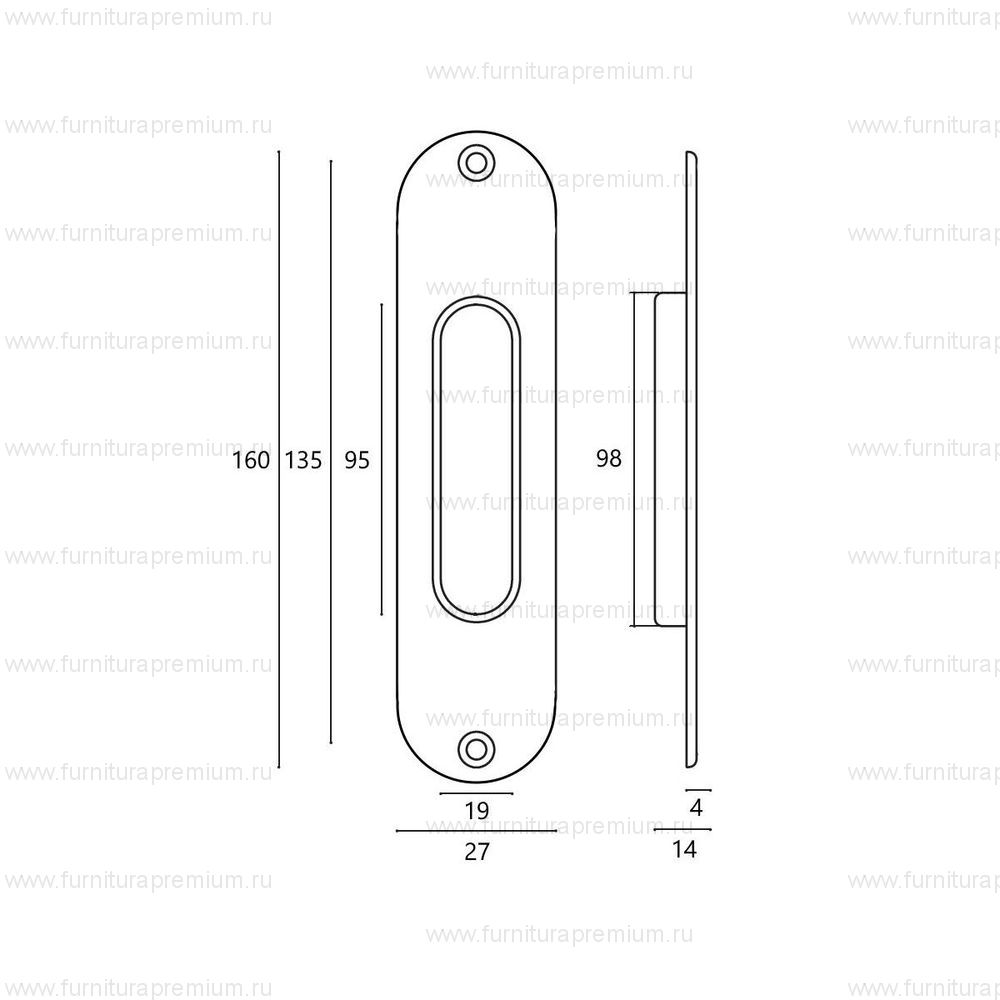 Venezia U133 ручка для раздвижных дверей