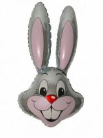 Шар (35/89) Фигура голова,Заяц,Серый.