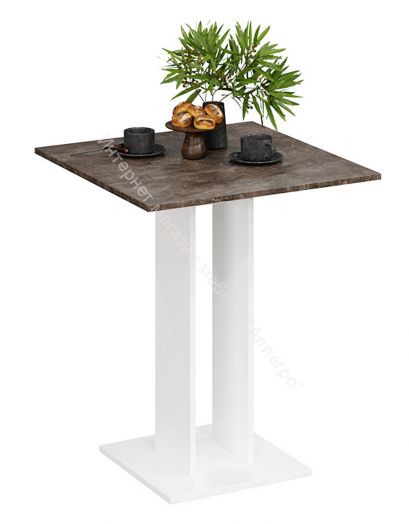 Стол обеденный «Анкона» Тип 1 650х650 Белый/ Ателье темный