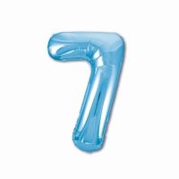 Цифра "7" фольгированная SLIM (40/102) Голубой