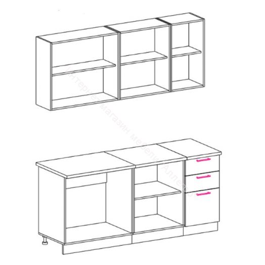 Кухонный гарнитур Риал K-59 Оранжевый 1800