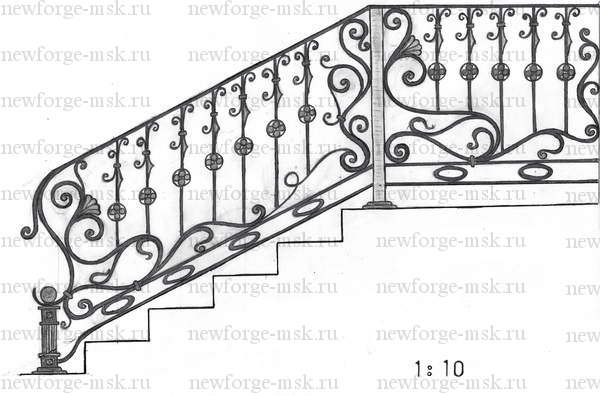 Эскиз: Кованое ограждение для лестницы 3 (эскиз)